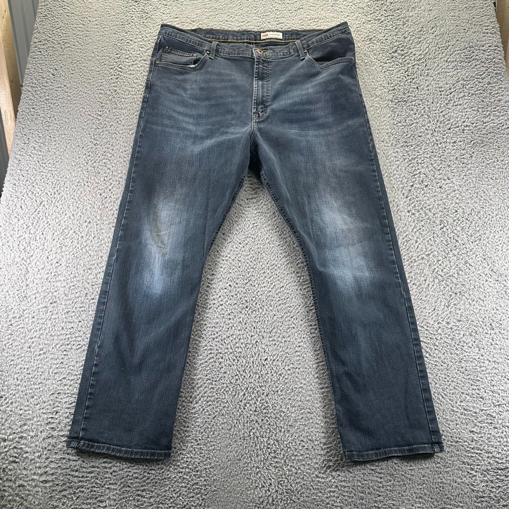 Wrangler Jeans Men's 40x29 Blue Cotton Denim Straight Slim Fit Workwear Faded